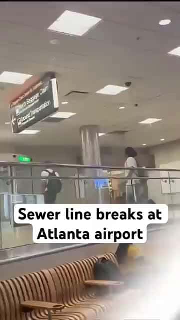Cover for Sewer line breaks at Atlanta airport.
