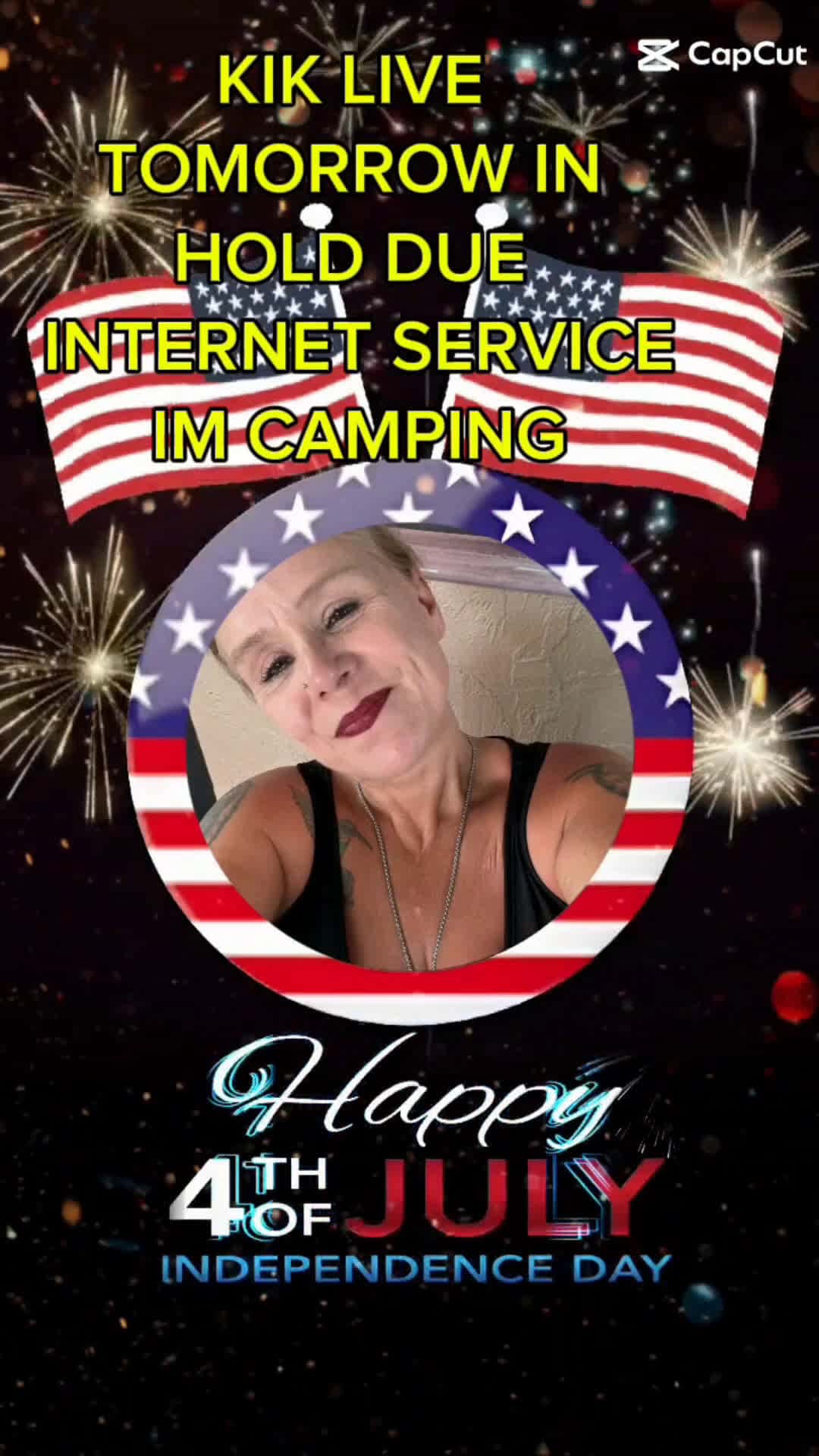 Cover for KIK LIVE TOMORROW ON HOLD DUE INTERNET SERVICE IM CAMPING KISSES ALL ME ANGELTHEPET