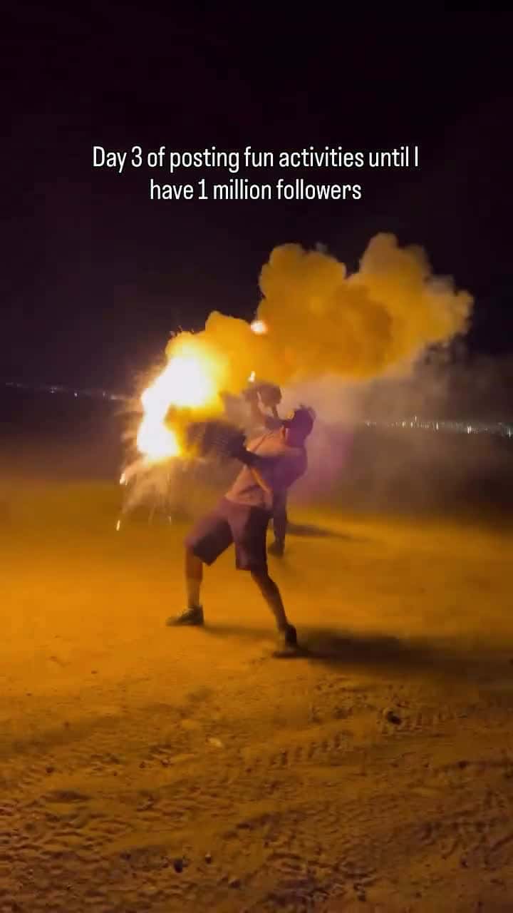 Cover for #TooFunnyToScroll Tag someone you would shoot Roman Candle Cannons with!