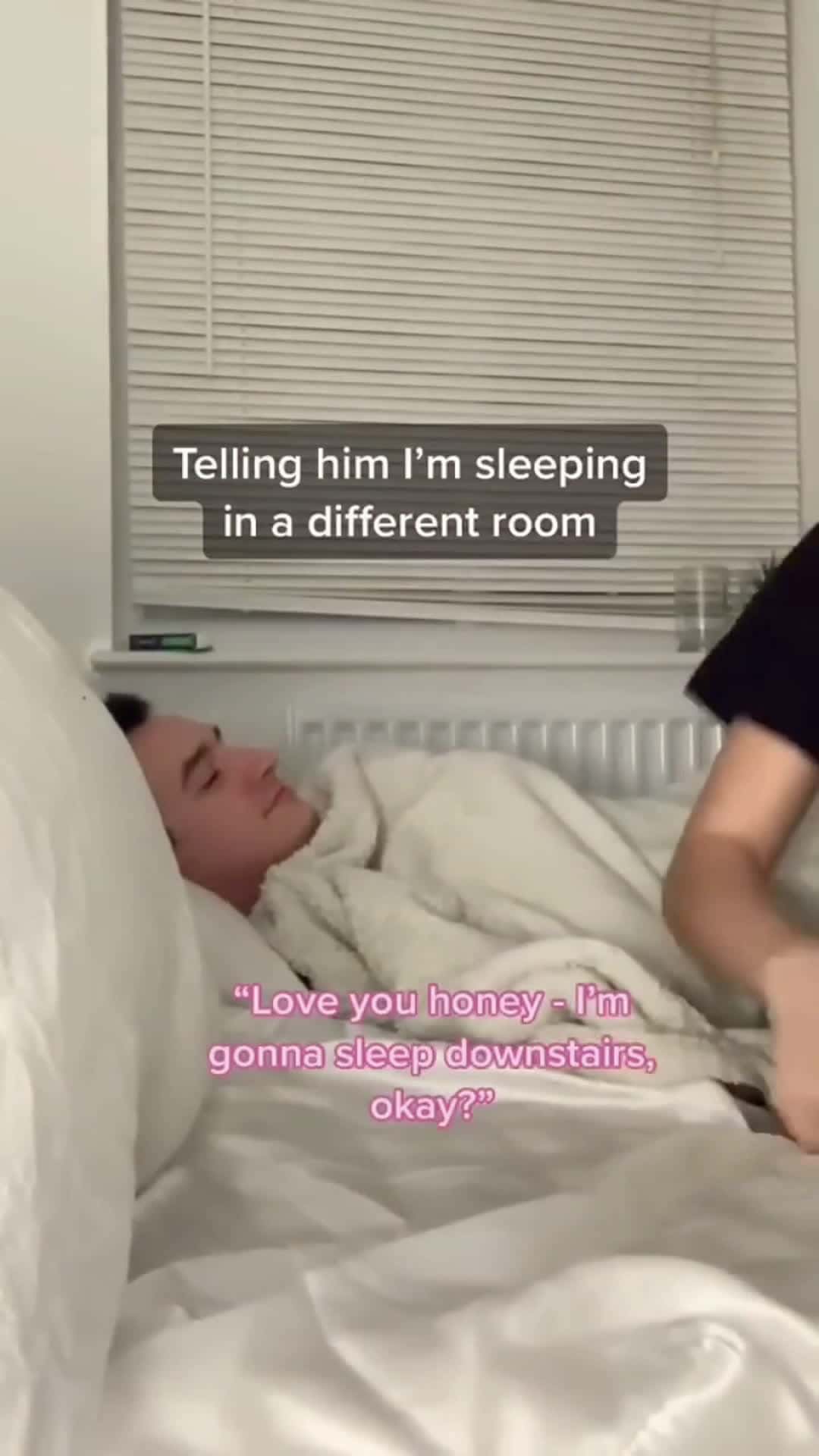 Cover for telling him I’m sleeping in a different room prank #viral 