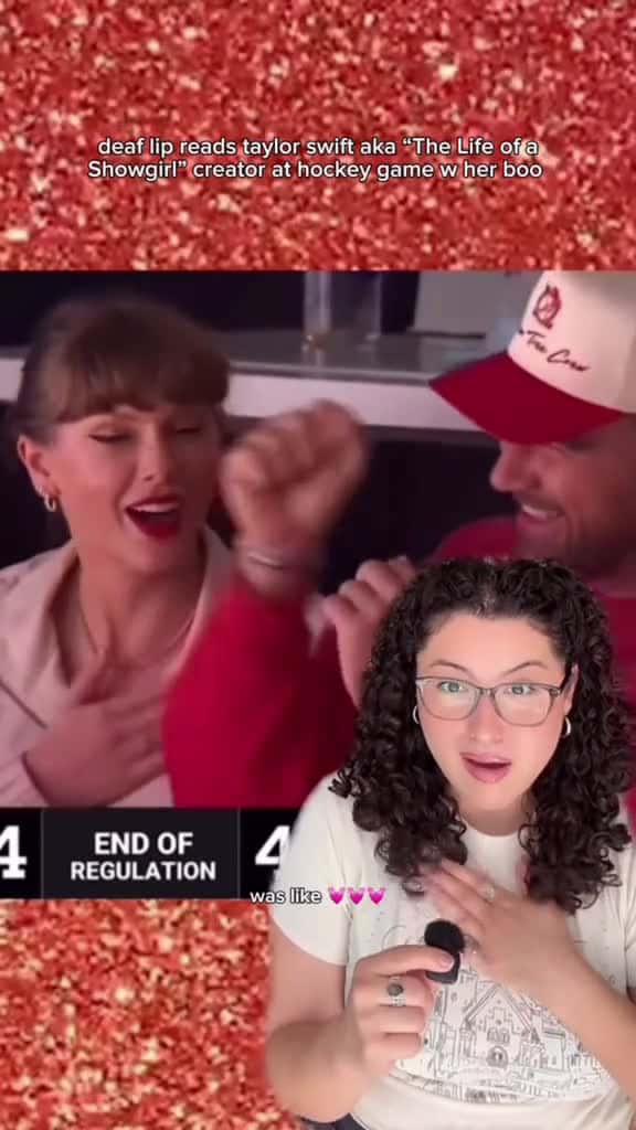 Cover for a sprinkle of requested clips too short for full video in honor of tay day! ❤️‍🔥 #taylorswift #thelifeofashowgirl #taylorandtrvais #newheights #ts12 #lipreadinggirl #lipreading #deaf #hardofhearing #deafcan #deafcommunity #deaf...