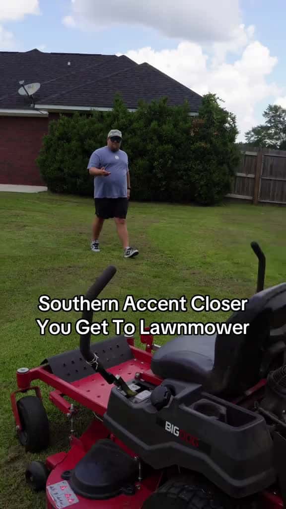 Cover for Southern accent changes closer to the lawnmower  #fyp  #funny  #skit  #