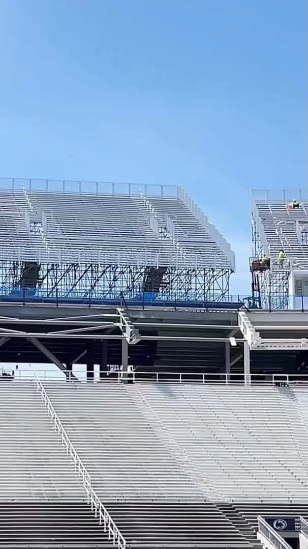 Cover for Penn State head coach James Franklin talks about the current state of Beaver Stadium as the expansion project continues
