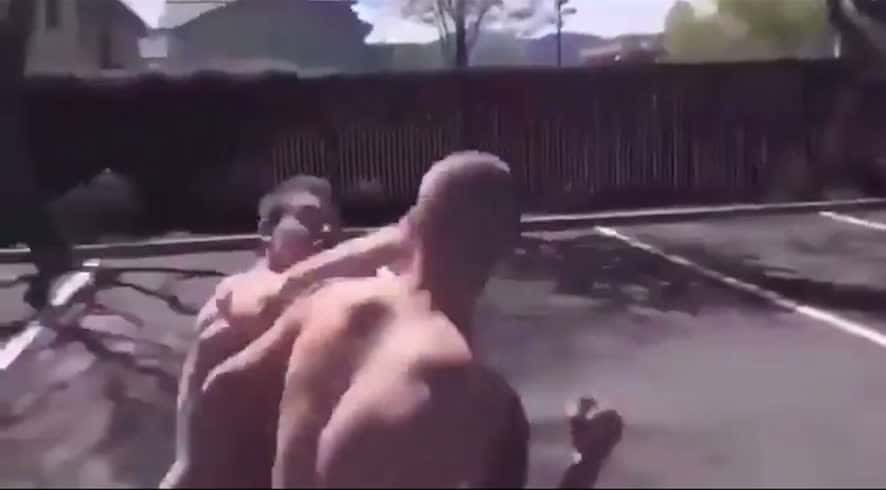 Cover for is it me or is the back of his head flat after he got slammed???  #fight  #fightcam  #viral  #scoopz  #caughtoncamera