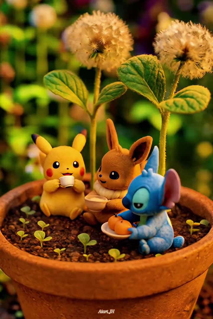 Cover for Pikachu  Eevee Stitch Picnic pikachu stitch Eevee cute picnic pokemon pokmon fy f 77746 #nicevideo