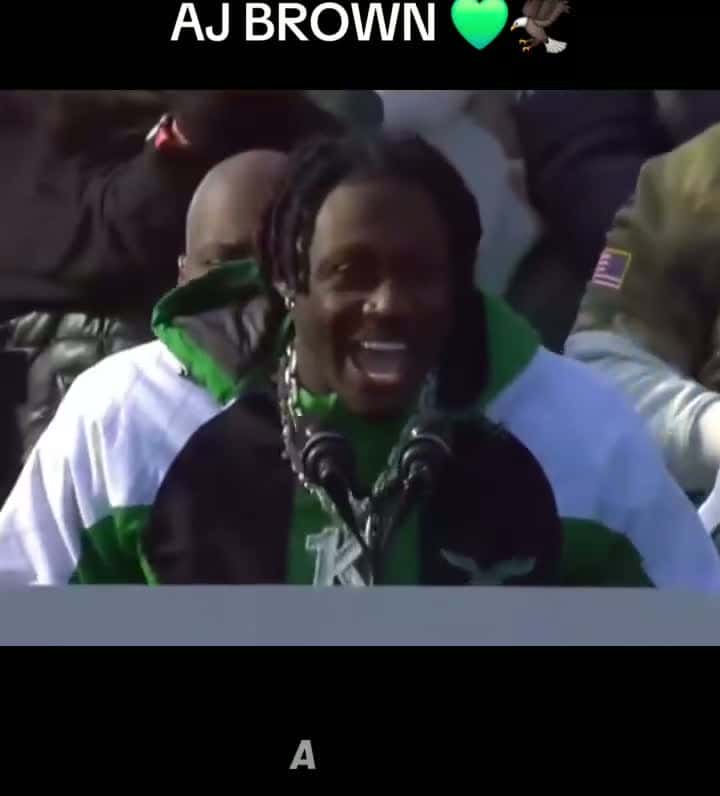 Cover for AJ Brown shines at Philly's epic Super Bowl parade! 🎉💚 #AJBrown #EaglesPride #SuperBowlChamps