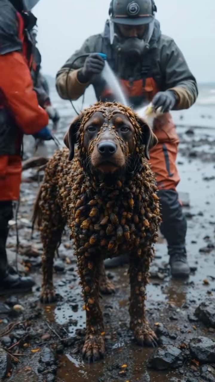Cover for AI content: Dog barnacle removal process #AICreations#OddlySatisfyingVideos#PetHumour#FunnyPets#ASMR