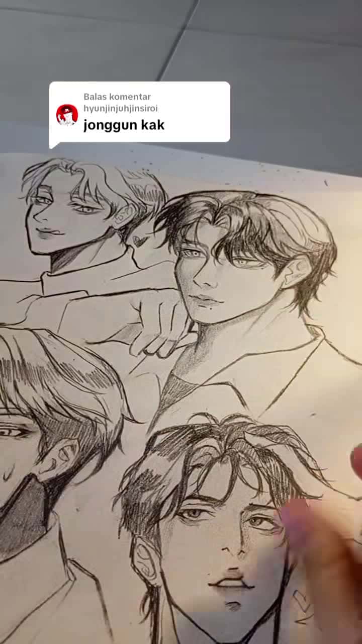 Cover for Membalas @hyunjinjuhjinsiroisuami gw tuh😋, sorry ini udh cape ngegambar berantakan bgt anjay gambar seadanya 😭 #art #artis #jonggun #lookism #artstyle #redraw #manwha #jonggun #freehand #masukberanda