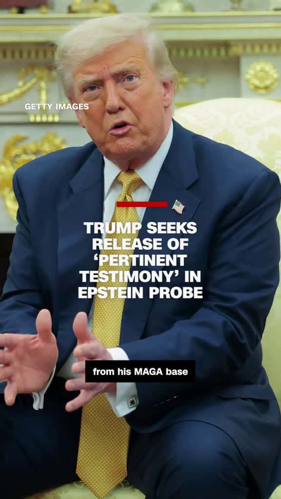 Cover for Trump Seeks Grand Jury Testimony in Epstein Case