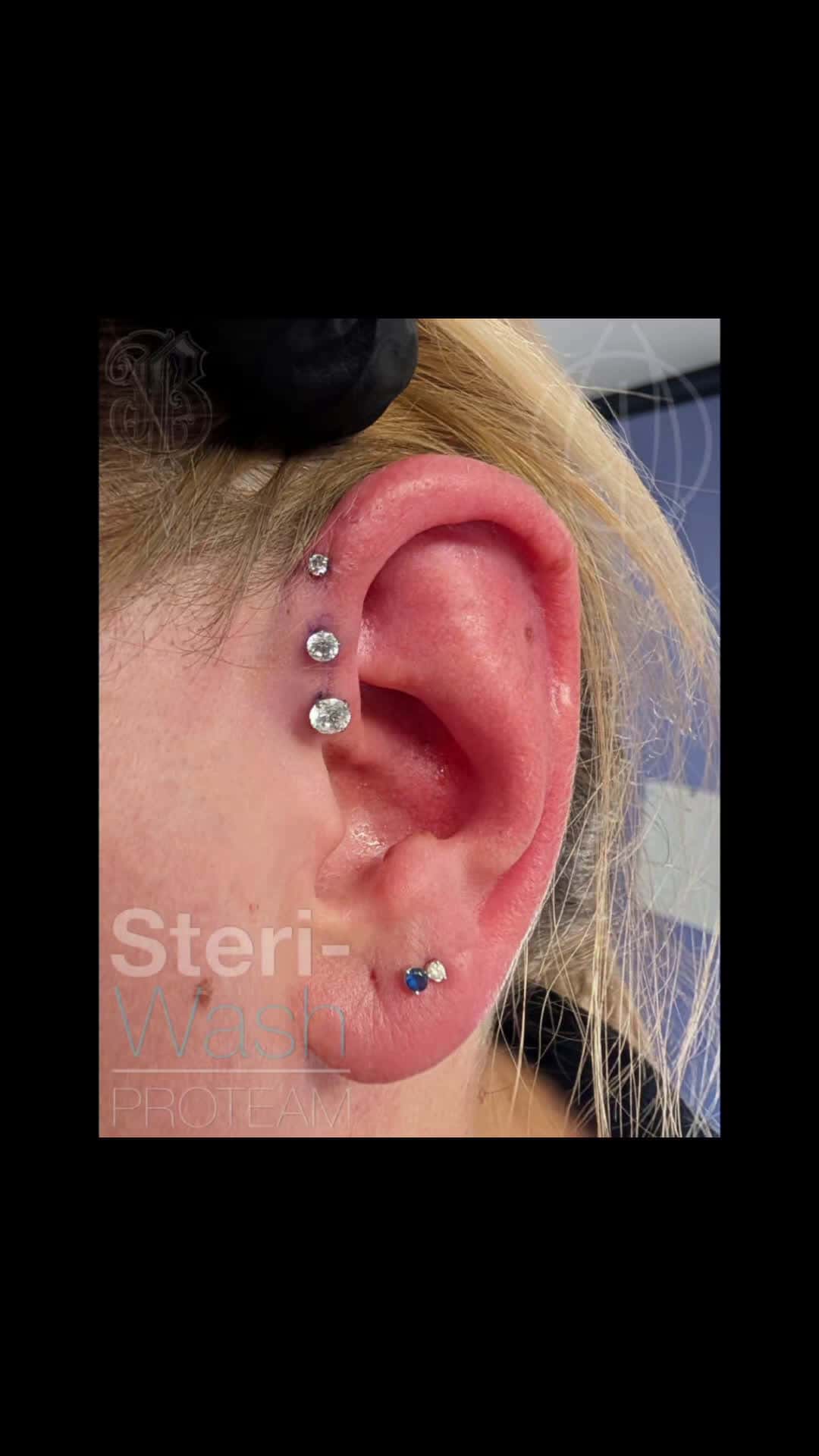 Cover for TFH#tfh #tripleforwardhelix #forwardhelix #forwardhelixpiercing #piercings #piercing #pierced #bodypiercing #bodypiercings #bodyart #steriwash #steriwashproteam #blackworkgloves #blackworksupply #piercerdraculallc