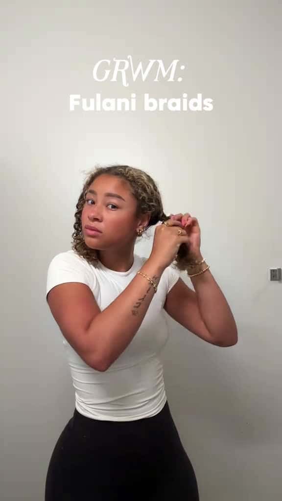 Cover for Actually obsessed @Amorology 🤍 @Benefit Cosmetics 👏🏽💞🤭 #fyp #fulanibraids #hairstyle