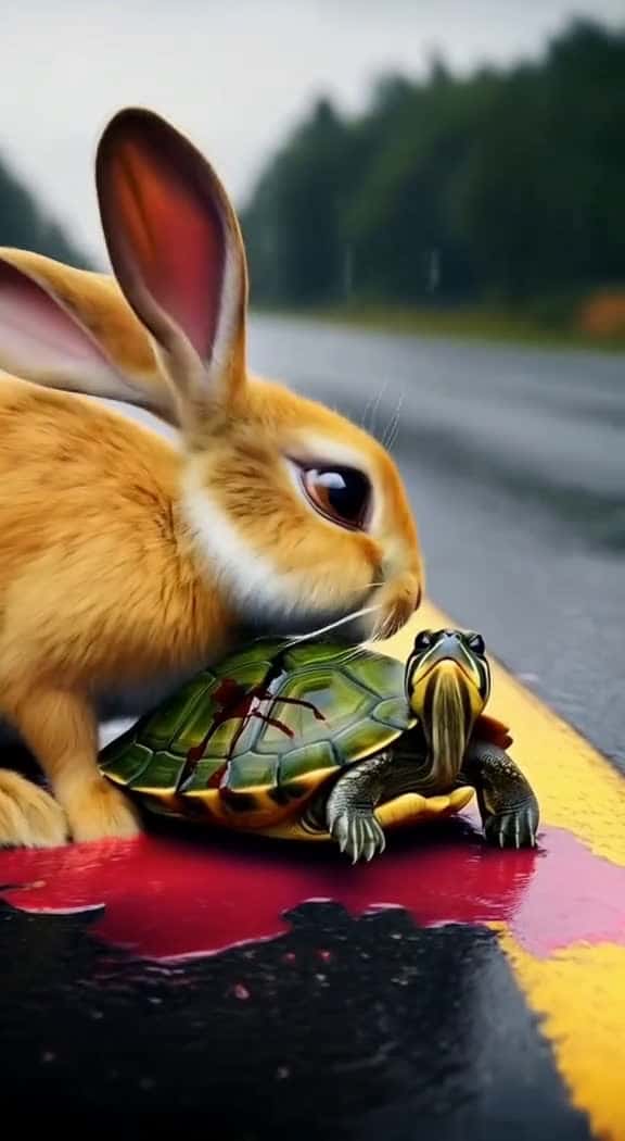 Cover for The Rabbit and the Turtle A Silent Journey of Hope catstories ai FunnyCatShorts cutepets r 67327 #nicevideo