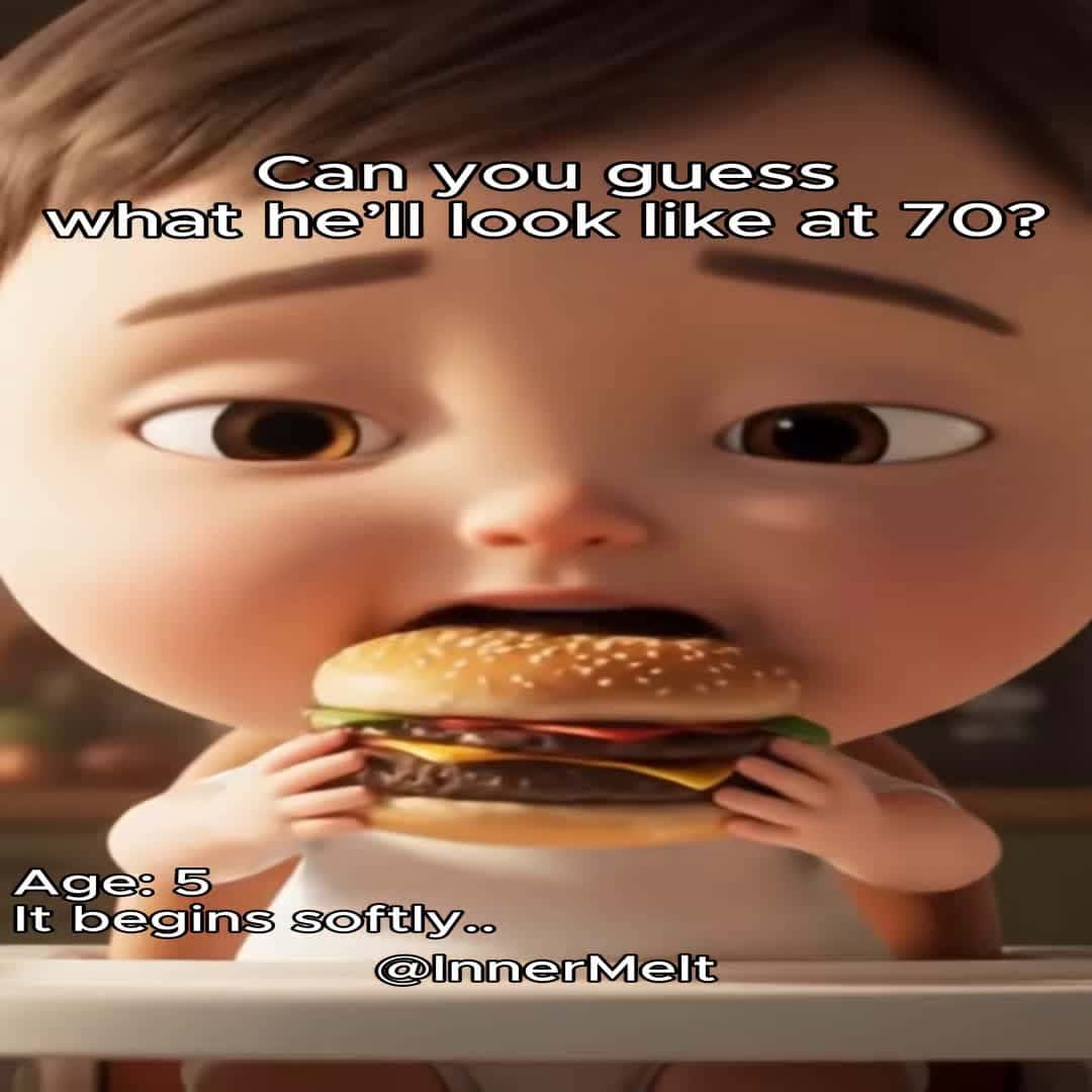 Cover for A lifetime with junk food.. Watch the surprising journey. #pizza #hamburger #healthyfood #odlysatisfying #satisfying #frenchfries #baby #soda #junkfood #foryoupage