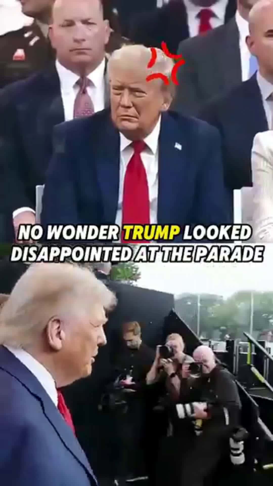 Cover for No wonder Trump looked disappointed at the parade.