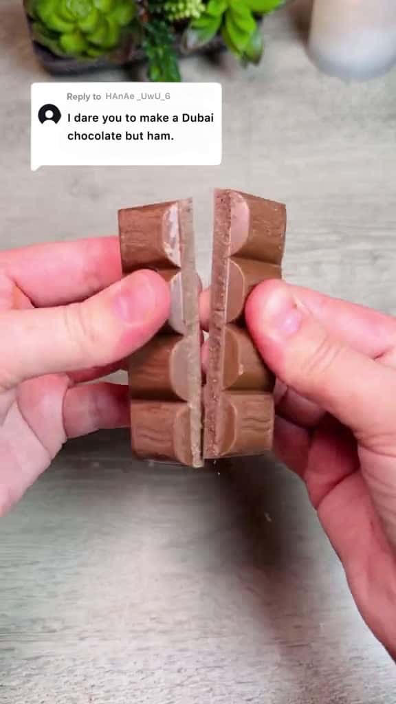 Cover for I will call it a ham chocolate Not Dubai Chocolate Part 1 asmr asmrsounds chocolatebars du 05910 #trending