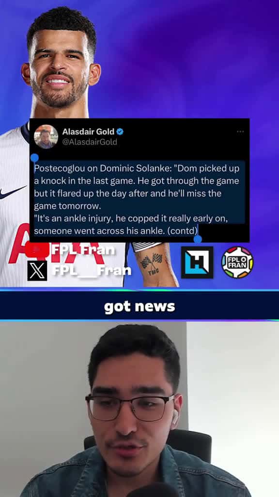 Cover for Solanke Replacements GW2 FPL 2425 fpltips fpltiktok fpl fantasypremierleague fplc 42304 #shortvideos