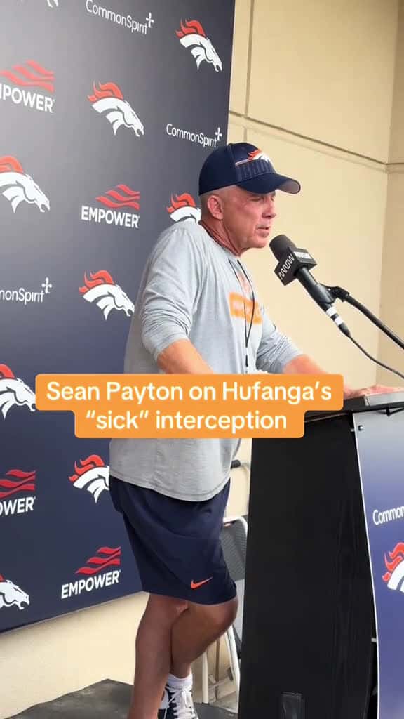 Cover for Broncos coach Sean Payton had high praise for the unreal interception Talanoa Huf 16190 #followMe
