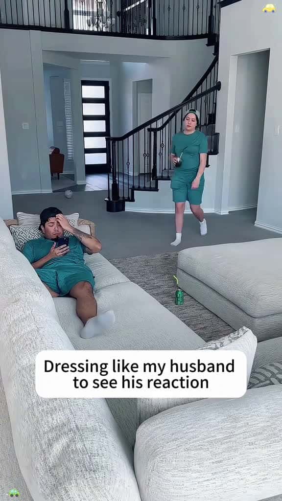 Cover for Dressing like my husband to see his reaction funnyvideos usa tiktok usa prank funny intere 24526 #trending
