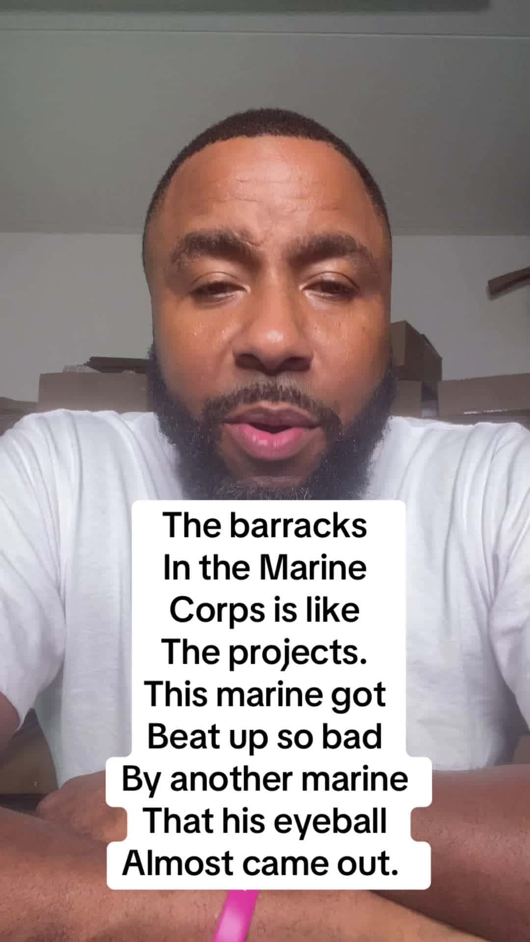 Cover for The barracks in the marine corps was like the projects. Marine got beat up so bad by another Marine that his eyeball was bulging out. #marinecorps #semperfidelis #honor #courage #commitment #newsbreak