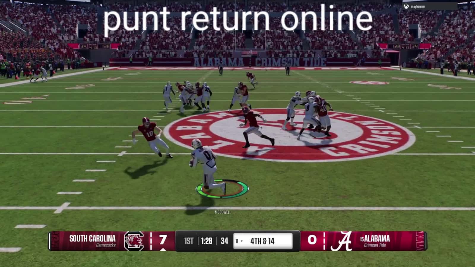 Cover for online punt return on college football 25 
