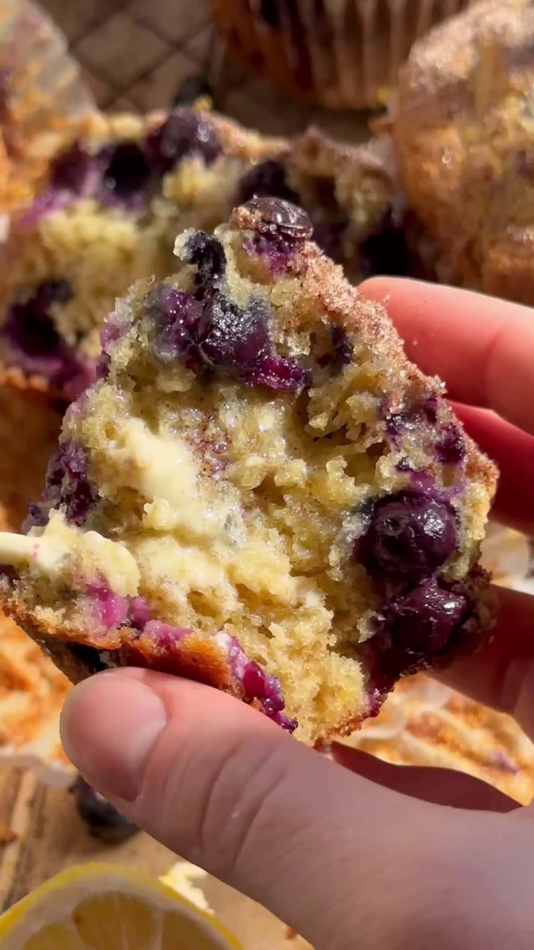 Cover for Bakery-Style Blueberry Muffins - easily made at home, ultra fluffy & moist, & PACKED with bluebs 🥳🫐 #blueberry #muffins #fypage #baking #blueberrymuffins #breakfast #brunch #recipes #fyppppppppppppppppp #tiktokrecipe #bakingvideo
