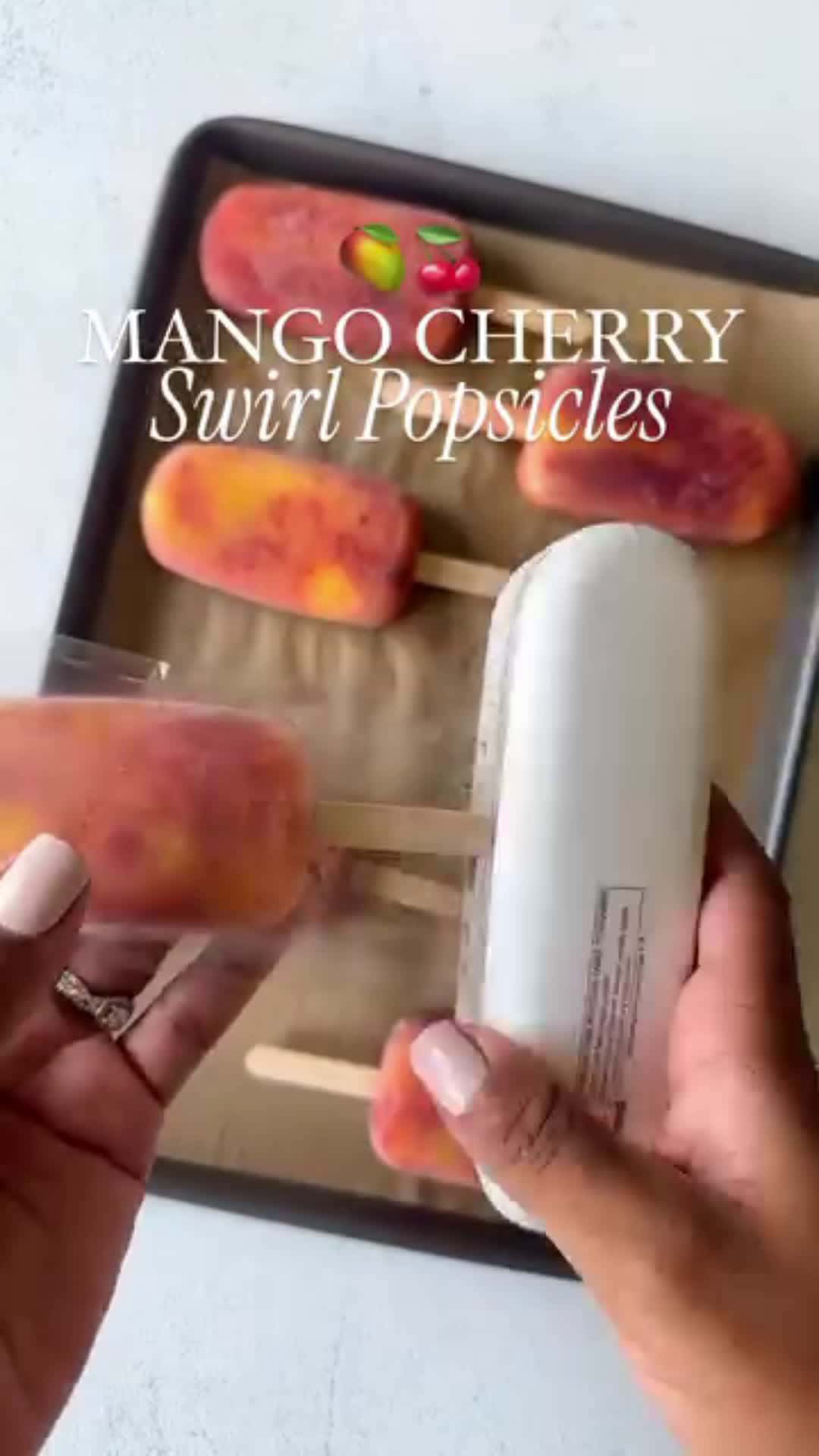Cover for Mango Cherry Swirl Popsicles 