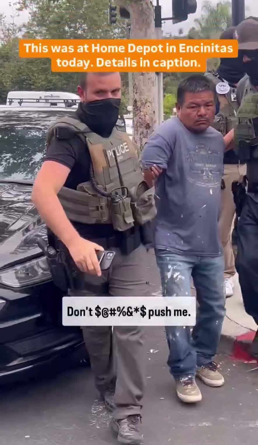 Cover for Lululemon Karen gets in the face of Federal agents arresting illegal immigrants at a Home Depot in Encinitas, California