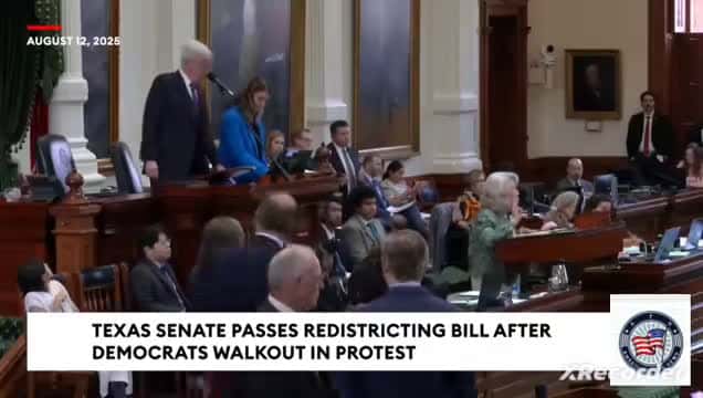 Cover for Texas Senate approves new district maps amid Democratic protests; House operations stall as lawmakers remain absent ⚖️ #TexasPolitics #Redistricting #Democrats #GOP