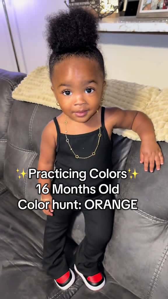 Cover for Color hunt- Color Orange 🧡 #16monthsold #toddlersoftiktok #aminagray ##toddlertok #fypシ