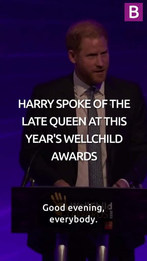 Cover for Prince Harry spoke about the late Queen during a speech at this year s WellChild Awards on 55297 #nicevideo