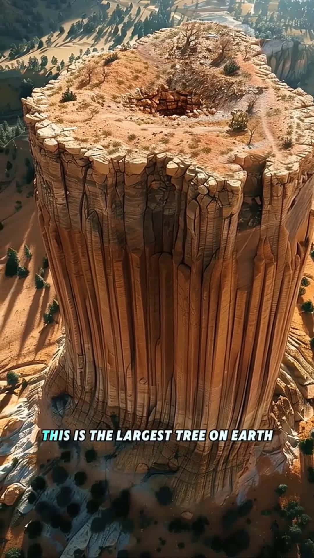 Cover for Nature’s Biggest Mystery?” “Some believe Devil’s Tower is the remains of a prehistoric mega tree. The science? Still debated.” ,DevilsTower ,BiggestTree ,NatureMystery