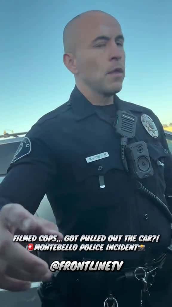 Cover for Woman says she was pulled from her car just for recording police 😳 Was she interfering or just using her rights? #Frontlinetv #montebello #police #fyp #viral #copwatch #streetjustice #knowyourrights #tiktoknews #FirstAmendment ...
