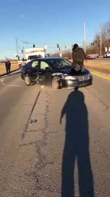 Cover for Nissan owner tries to flee after getting into a car accident. #CaughtOnCamera