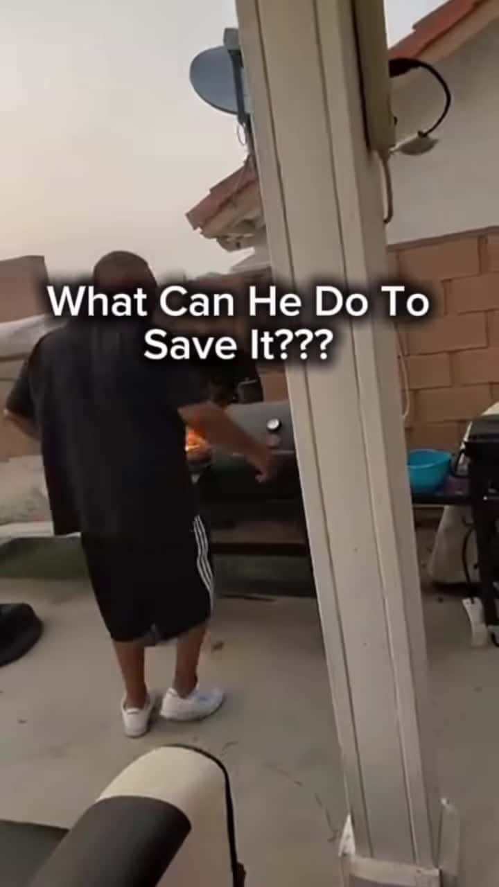 Cover for #OddlySatisfying What can he do to save it- Gas grill fire clip that I found on the Internet , lol.