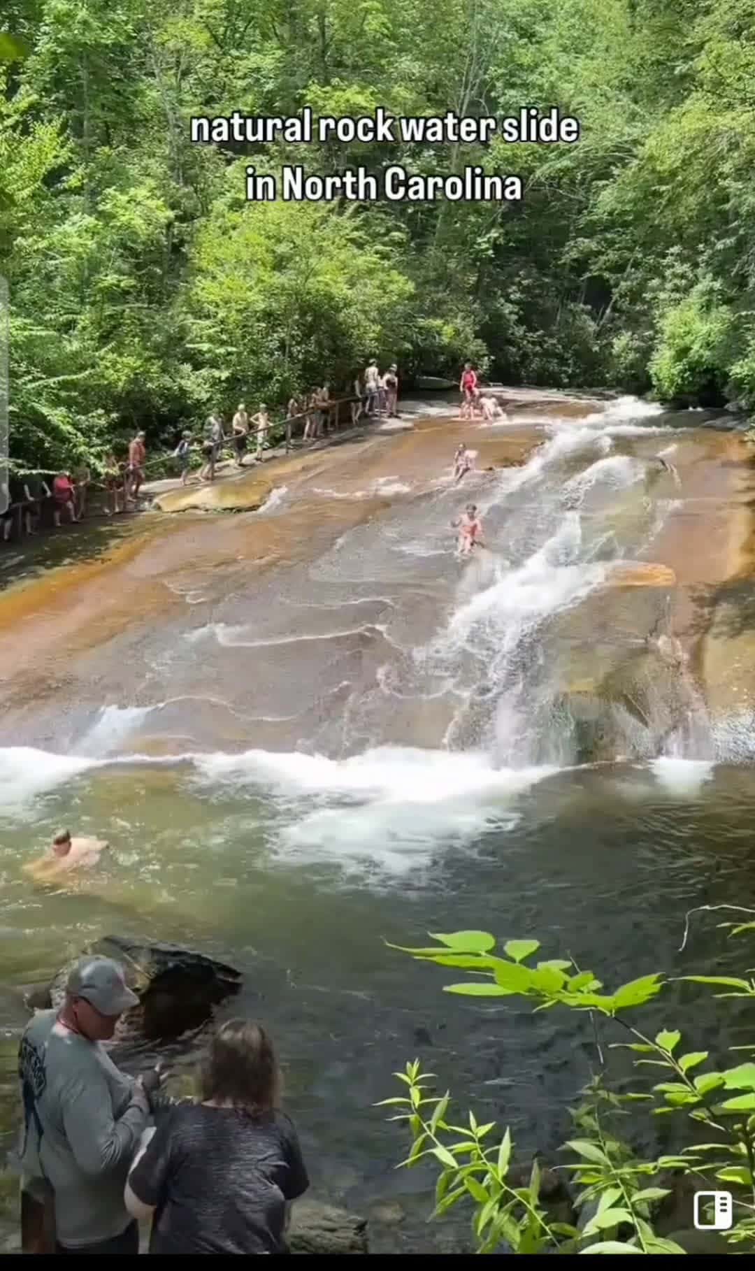 Cover for Sliding Rock in North Carolina! 🏞️💦 #Rock #NorthCarolina #water #nature 