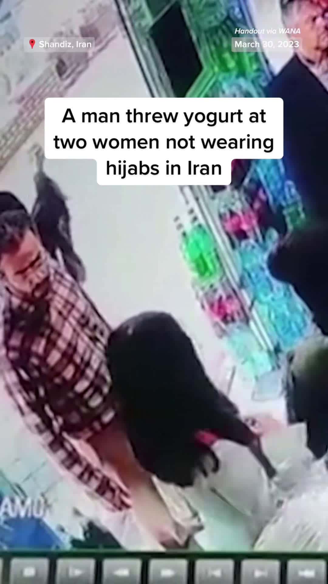 Cover for President Ebrahim Raisi said the hijab was the law in #Iran after a viral video showed a man throwing yogurt at two unveiled women in a dairy shop.