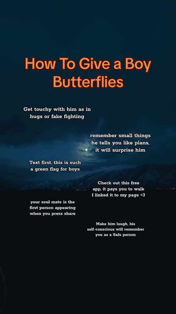 Cover for How to give a boy butterflies Follow for more butterfiles boyfriend boyfacts 06150 #followMe
