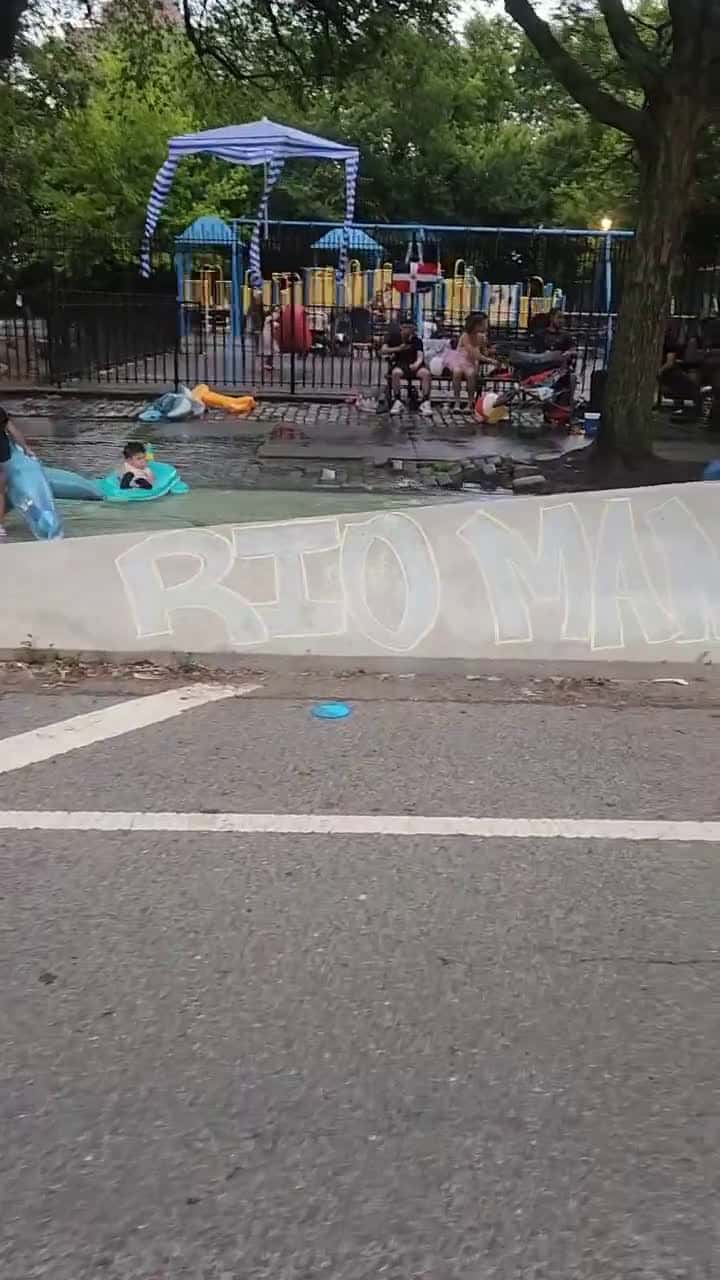 Cover for They built a lazy river in the NYC streets #toofunnytoscroll