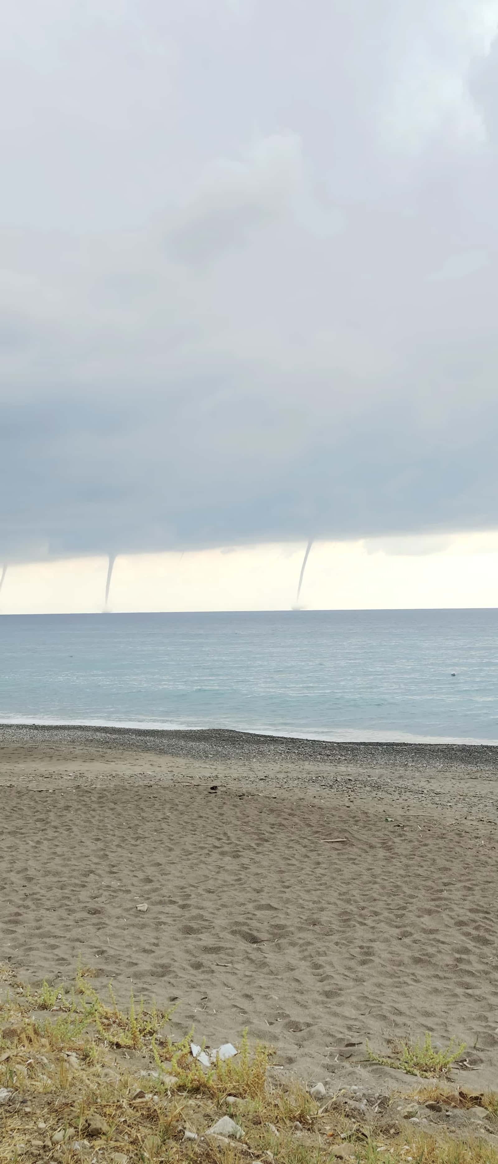 Cover for #FirstVideoChallenge Several Waterspouts Forming Over the Mediterranean Sea.