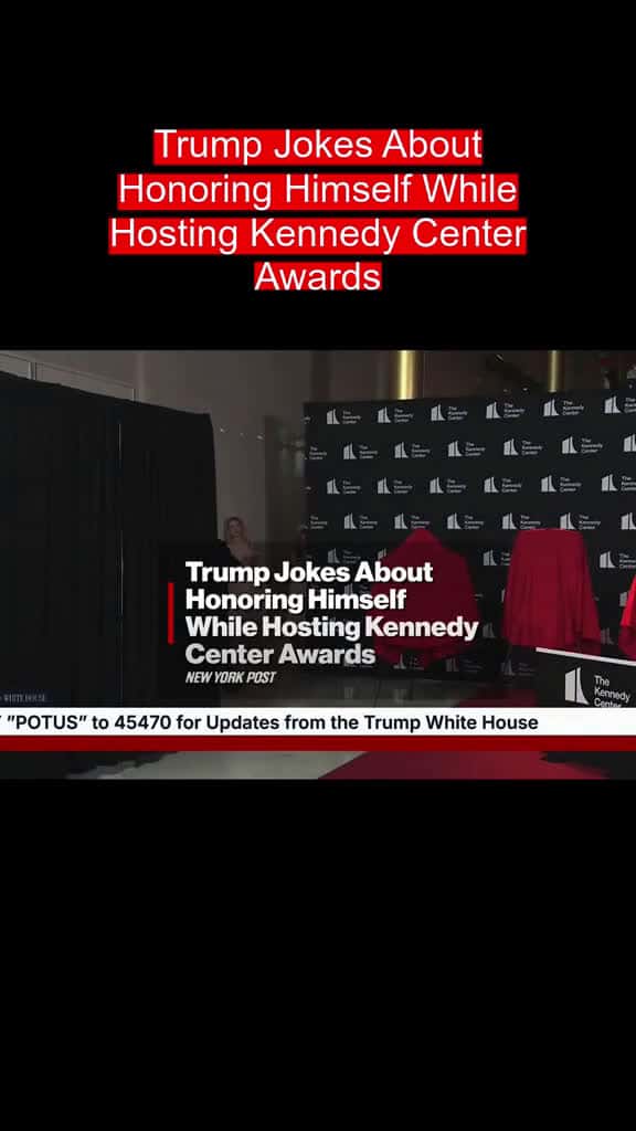 Cover for Trump jokes about honoring himself as the Kennedy Center reveals 2025 honorees — Stallone, Strait, and Kiss — as the center reshapes leadership and programming. #KennedyCenterHonors #Trump #Stallone #GeorgeStrait #Kiss
