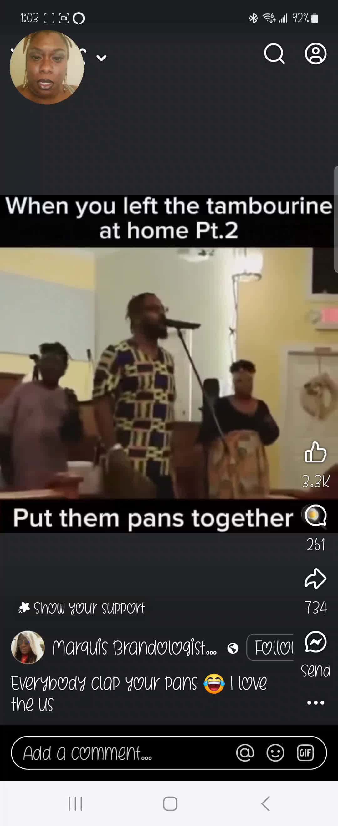 Cover for No tamborine in church no problem! Bring cookie sheets #churchcomedy 