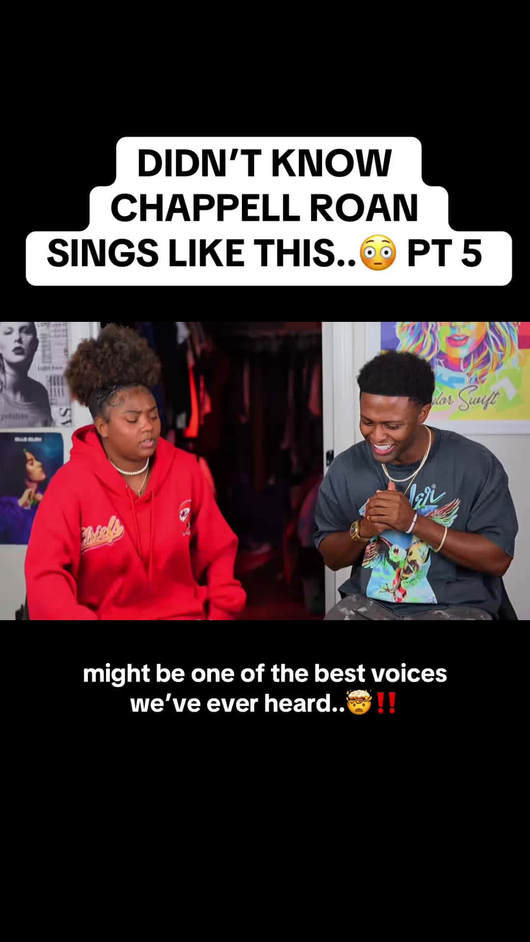 Cover for @chappell roan is ONE of a kinddd😭 we just finished listening to her album & it’s so AMAZING🔥🤯 our reaction to her album is on Patreon (unedited)‼️ ##chappellroan##goodluckbabe##femininomenon##casual##pinkponyclub##reaction##chappell##sabrinacarpenter##taylorswift##grammy