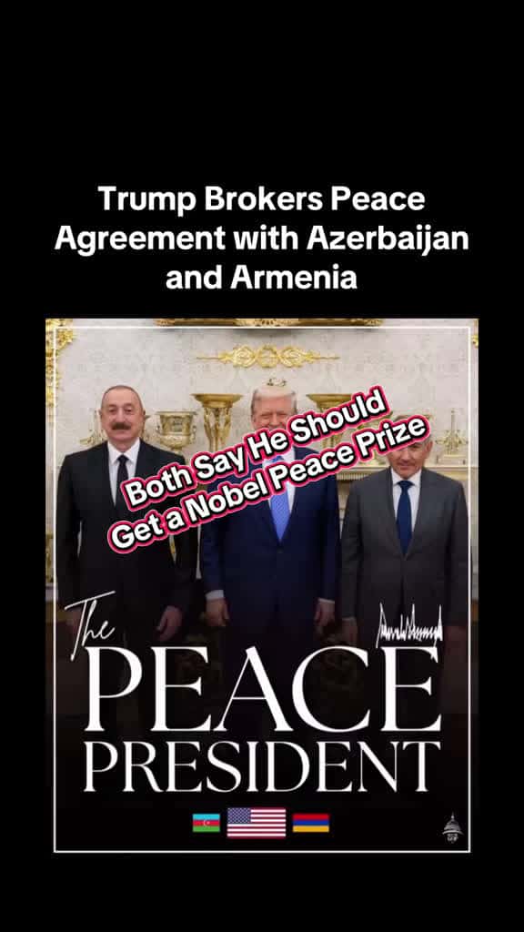 Cover for Historic peace breakthrough as Armenia and Azerbaijan sign a Washington deal brokered by President Trump, opening the 'Trump Route' transit corridor for international peace 🕊️ #PeaceDeal #ArmeniaAzerbaijan #TrumpRoute #Washingt...
