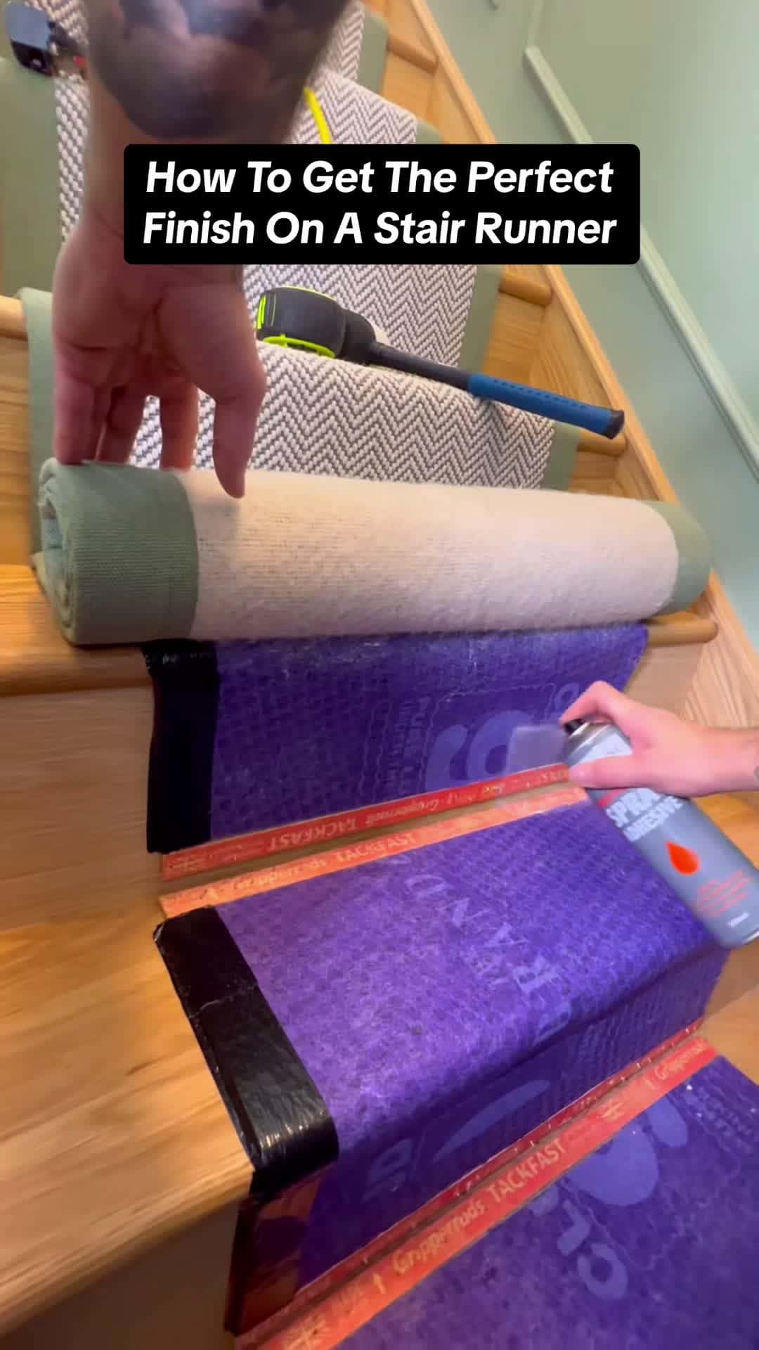 Cover for How To Get A Perfect Finish On Stair Runner #how #howto #homeimprovem...