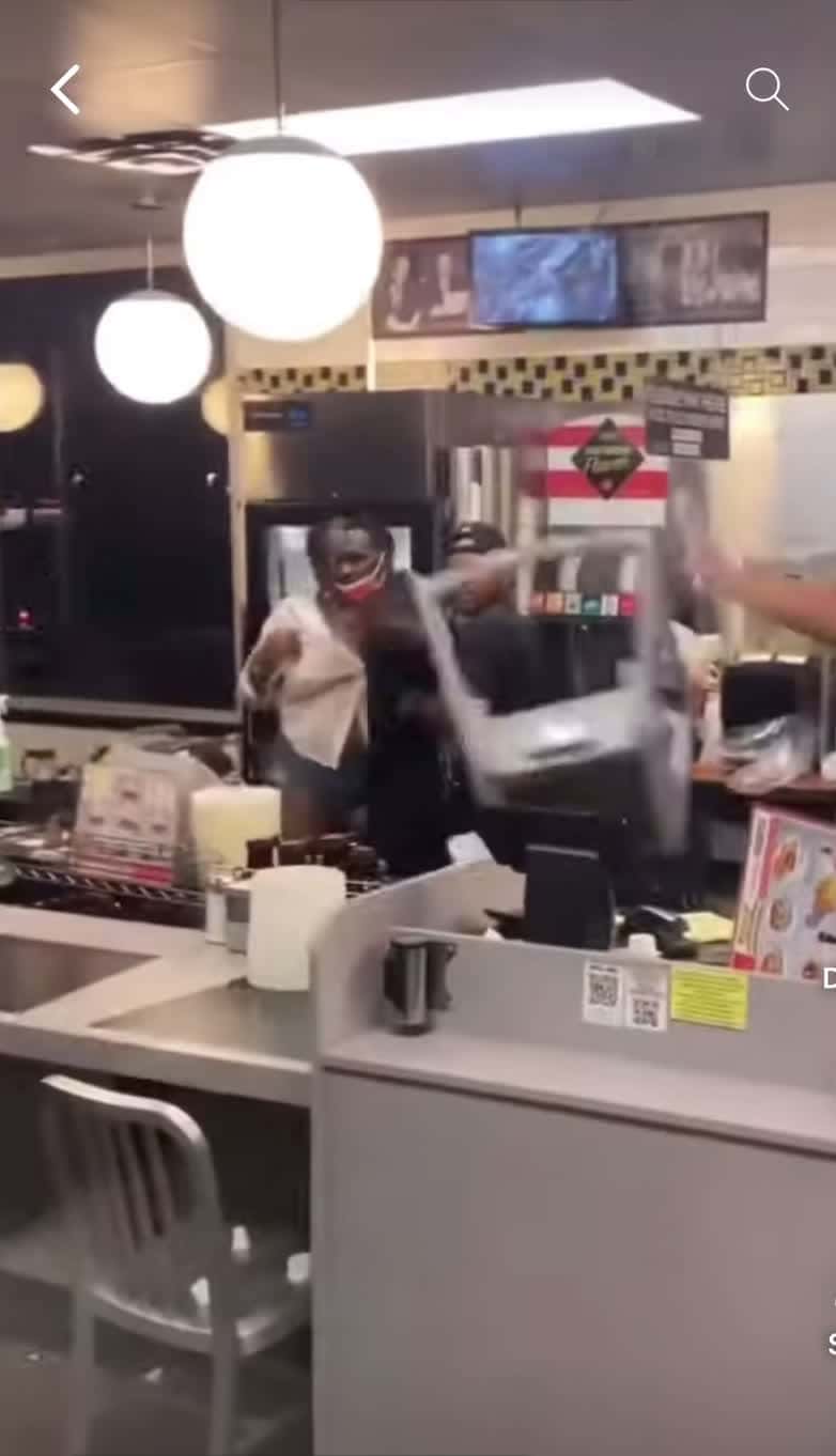 Cover for Damnnn she was ready to throw that other chair  #wafflehouse