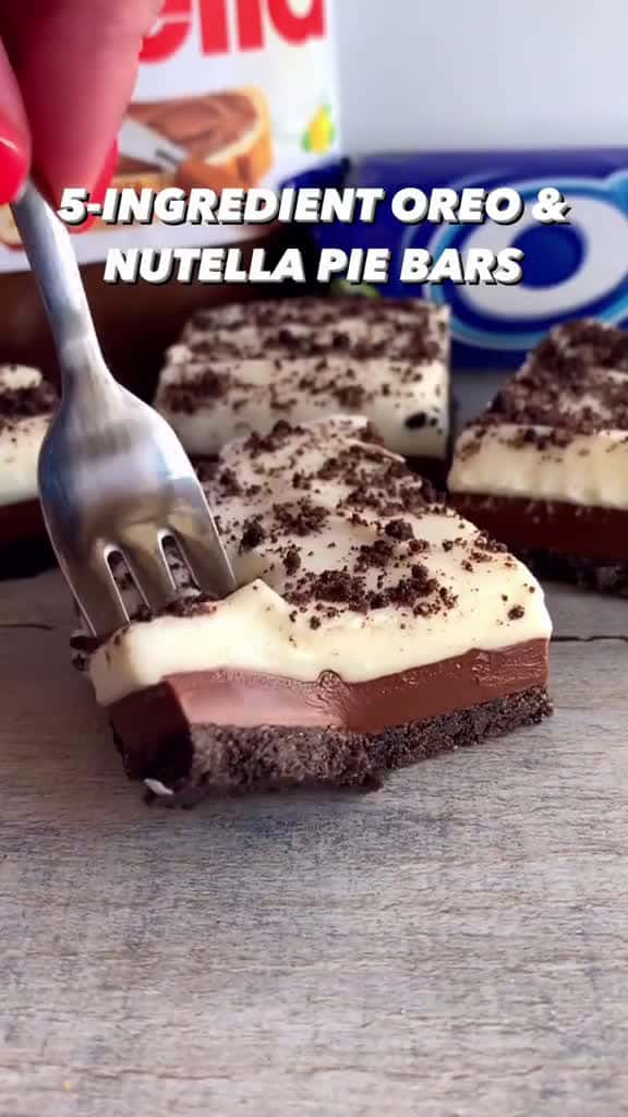 Cover for 5-INGREDIENT OREO NUTELLA PIE BARS  fyp foryou dessert foodtiktok chocolate oreo  04293 #trend