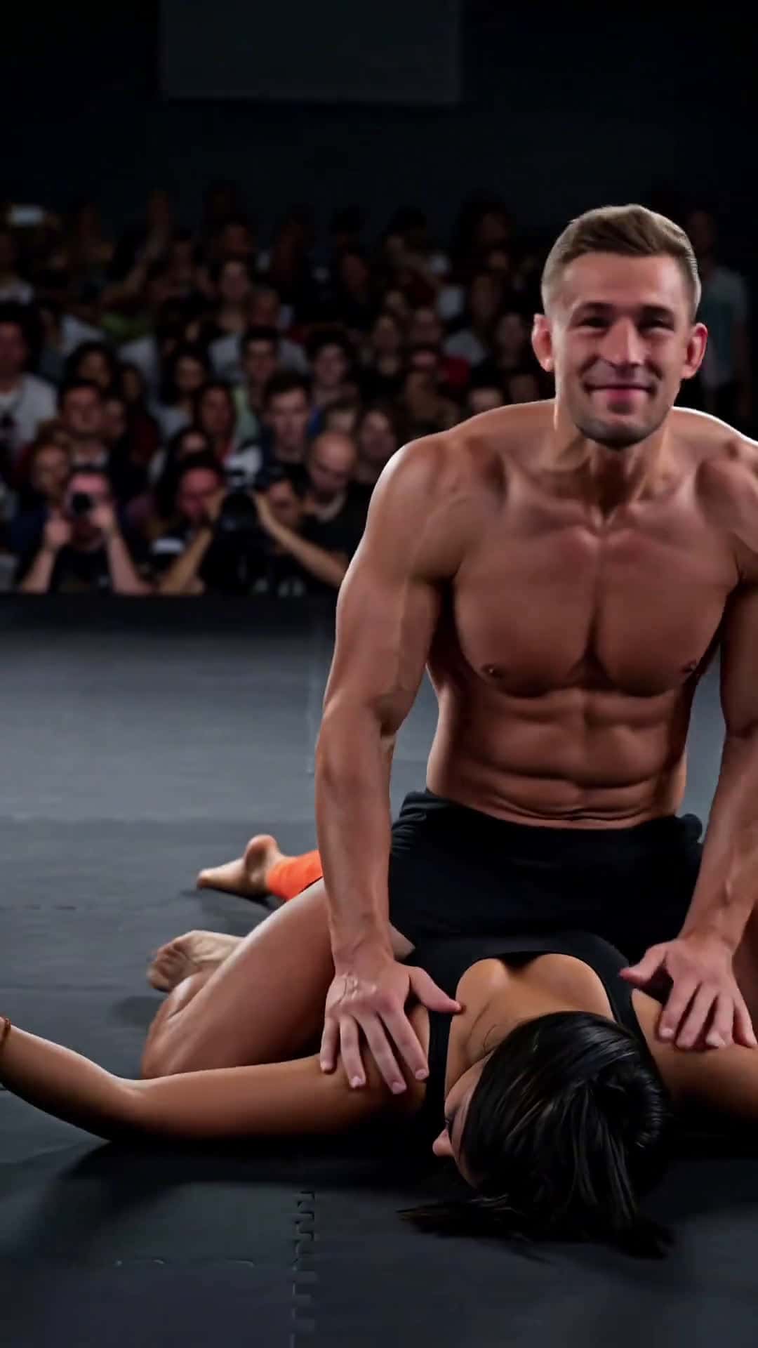 Cover for AI video: A powerful man is amazed by a sudden aerial kick! #Beauty#Fighting#Impressive#Buzzing#AI