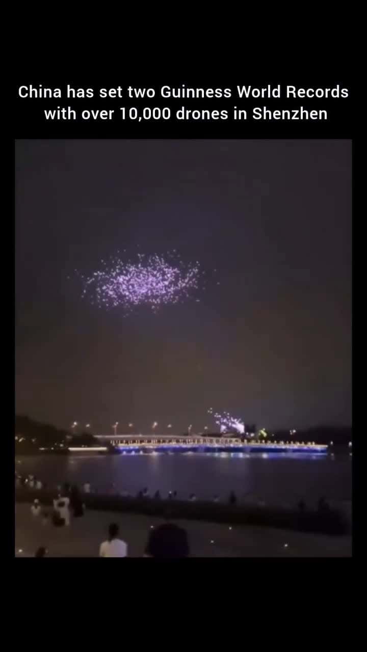 Cover for China just shattered two world records with a breathtaking drone show over Shenzhen! Using 10,197 drones to illuminate the night sky for National Day, they set new Guinness Wo