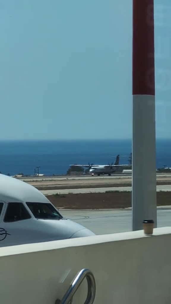 Cover for Twin-engine turboprop ATR 72 Olympic Air at Santorini Airport THESSALONIKI SKG - SANTORINI 91318 #shortvideos