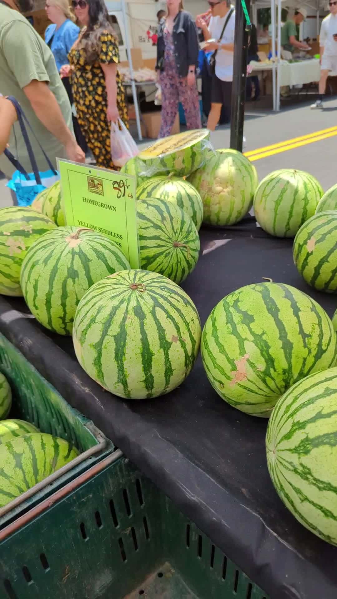Cover for Now U can see the difference between seeded & non seeded watermellons! Very rich in magnesium  & sellenium if i recall correctly . #farmersmarket #life #hollywood #watermellons 
